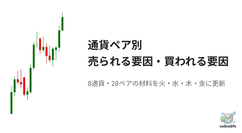 通貨ペア別 売られる要因・買われる要因